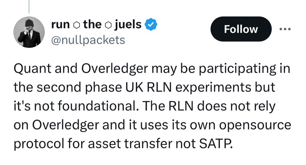 “ $QNT isn’t foundational to RLN” Meanwhile Overledger is the whole infra of RLN😂 Nulls coping hard again