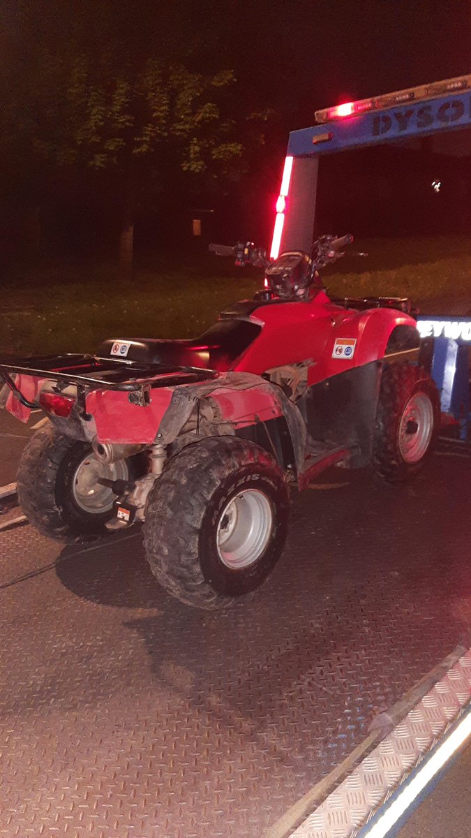 Intelligence led us to Blackshaw Mill @WYP_BradfordS where we found this quad with the chassis number ground off. Recovered for examination to establish its identity. You tell us where bikes & quads are being stored and we'll do the rest! #opsteerside