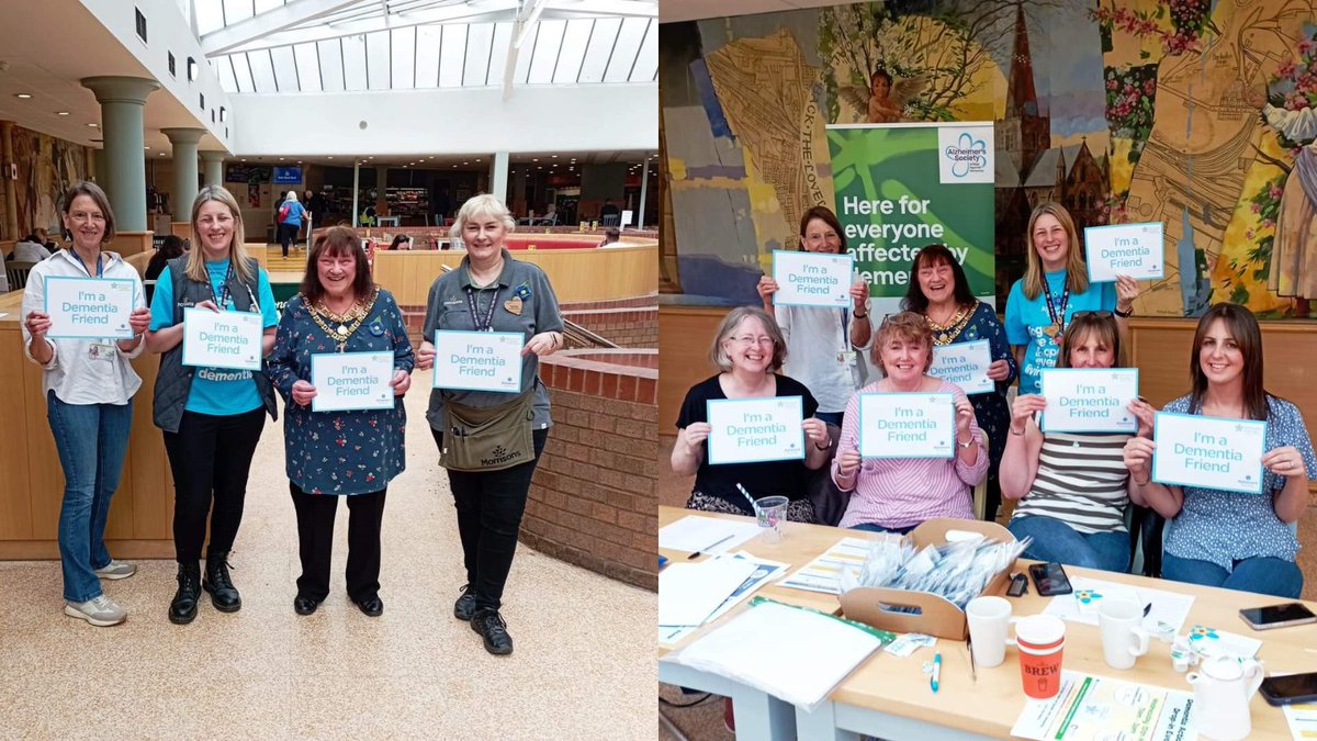 We love to see new Dementia Friends signing up during #DementiaActionWeek! Belinda delivered a face to face Dementia Friends session in Morrison's Darlington, which was also attended by the Mayor of Darlington Jan Cossins! Become a Dementia Friend: spkl.io/601444HR2