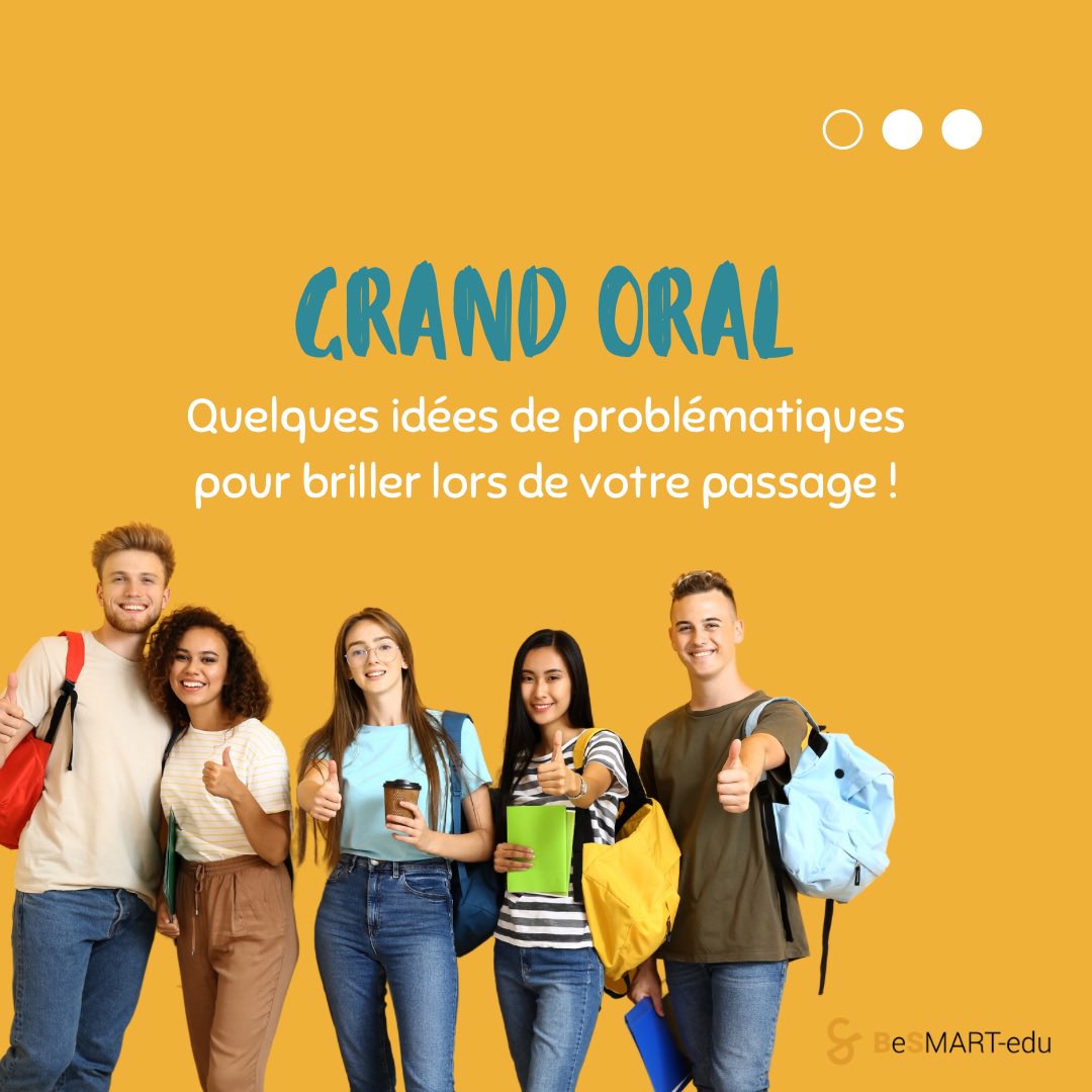BesmartEdu's tweet photo. 🎤Le Grand Oral approche et, comme l’année dernière, nous sommes là  pour vous guider ! ✨ Si vous êtes en Terminale et que vous cherchez des idées pour votre sujet, ne vous inquiétez pas, nous avons quelques pistes pour vous aider !

#GrandOral #Terminale https://t.co/zPy6Hljb53