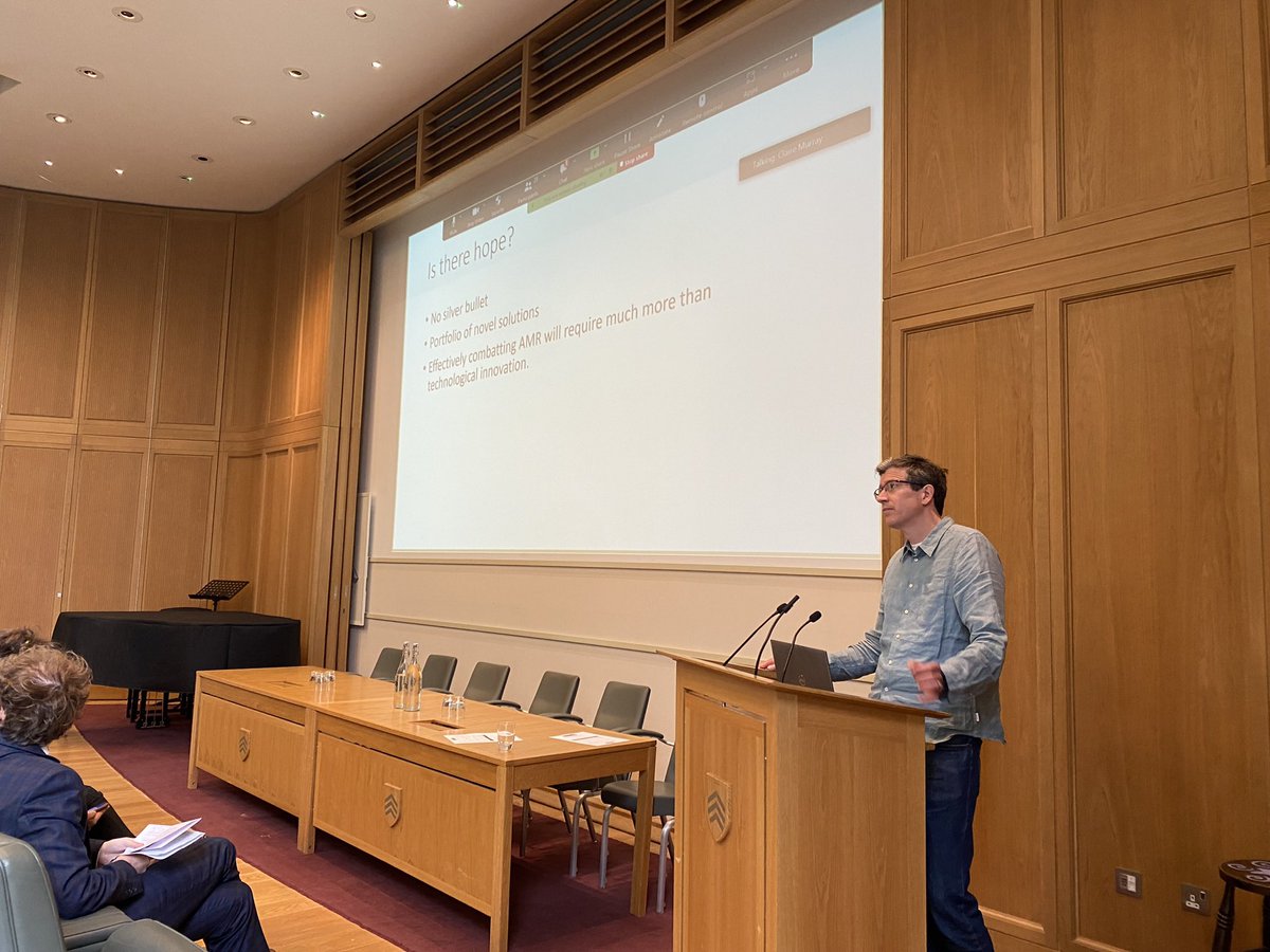 wtmatlock's tweet photo. A brilliant start to the day from Prof. Craig MacLean @OxfordBiology! Now on to our first panel discussing how AMR research is disseminated #AMRComms https://t.co/w3qpTKyxMh