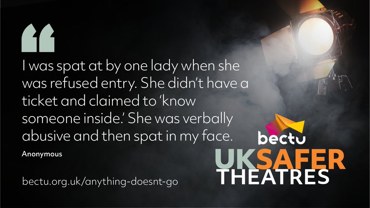 Our survey of theatre workers highlights the mental health impact of abusive audience behaviour. This #MentalHealthAwarenessWeek learn more about Anything Doesn't Go, our campaign to make UK theatres safer for theatre workers: bectu.org.uk/anything-doesn…