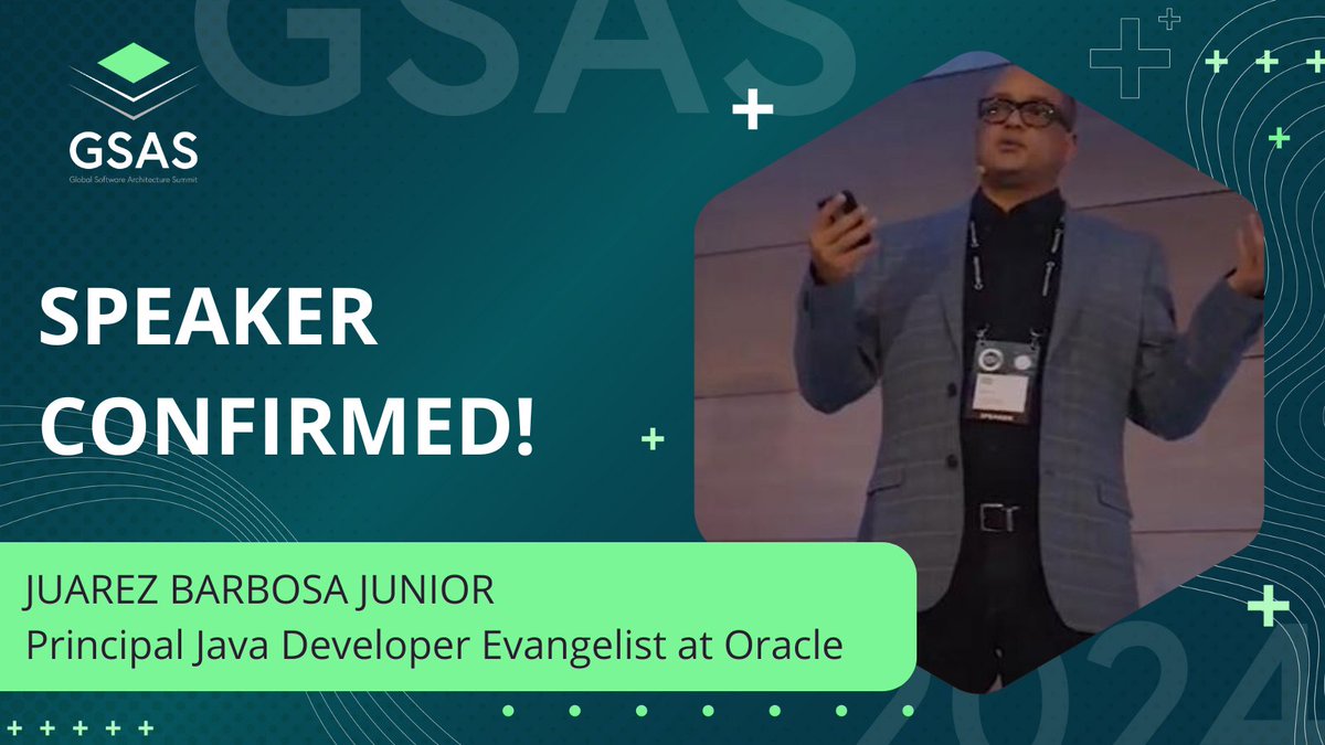 Excited to share that @juarezjunior, Principal Java Developer Evangelist at @oracle will participate as a speaker at #GSAS24. 🙌 Grab your regular ticket so as not to miss his presentation! 🎟️ gsas.io
