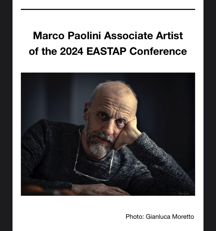 We are delighted to announce that the prominent playwright, director and performer Marco Paolini (“La Fabbrica del Mondo”) will be the associate artist for the 2024 EASTAP Annual Conference.