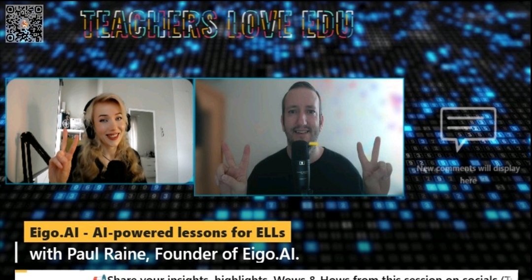 We're going LIVE with the inspiring founder of @eigodotai,🎙@paul__call. Tune in here: youtube.com/live/lZCcLGZs6… #teachersloveEDU #AI