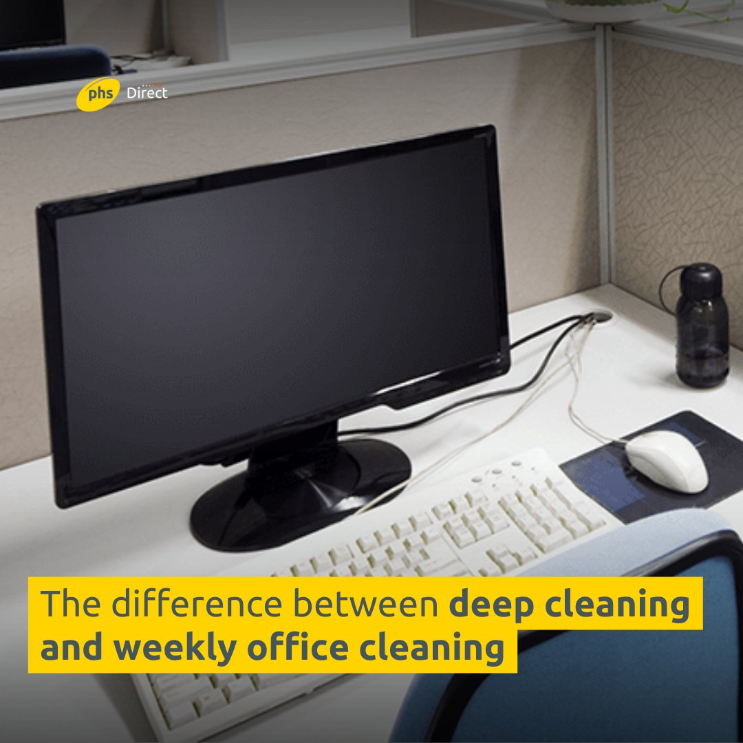 Deep office cleaning vs weekly office cleaning.

These cleaning practices can sustain a hygienic workplace. They serve different purposes, with varying products and distinct schedules.

Please read our guide at >> tinyurl.com/bddmcumf

#phsPurpose #OfficeCleaning #Hygiene