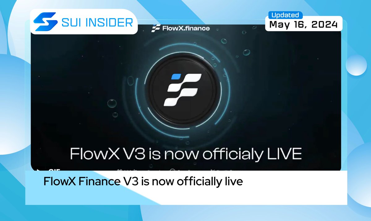 🚀Introducing @FlowX_finance V3 - Concentrated Liquidity is here. What does version V3 have? ⚡️ Lower slippage for traders. ⚡️ Extra fees & higher capital efficiency for liquidity providers. Explore #FlowXV3, more incentives are coming #SUI $SUI