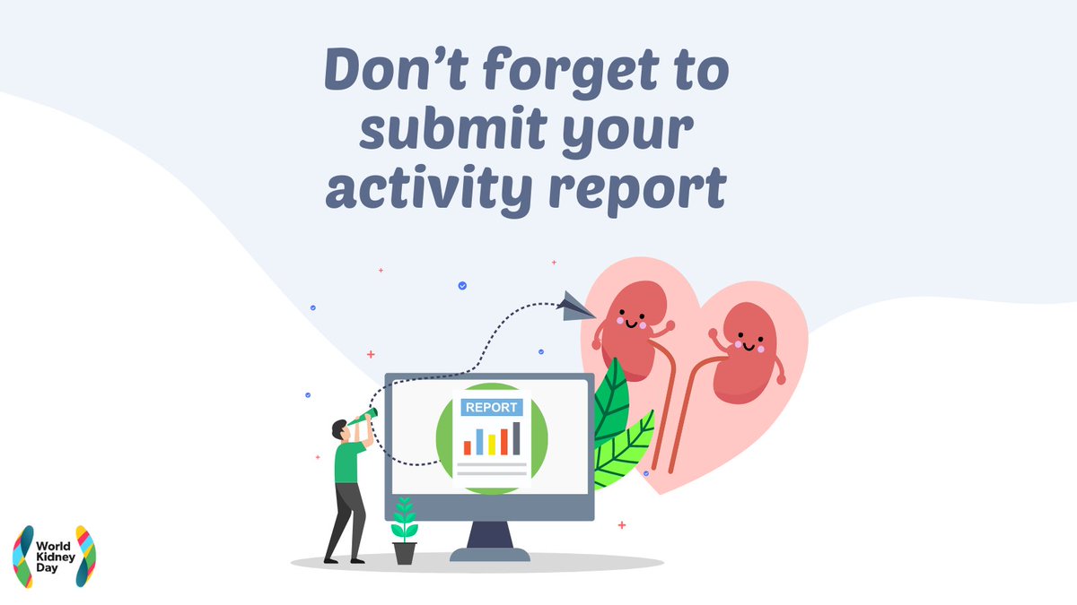 Don't forget to complete our #WorldKidneyDay activity report 
➡️ worldkidneyday.org/wp-content/upl…  

Innovative and impactful activities will also be added as 'Best Ideas' 🏅 ➡️ worldkidneyday.org/get-involved/#… 

#Activity #KidneyHealthforAll #awareness #kidney