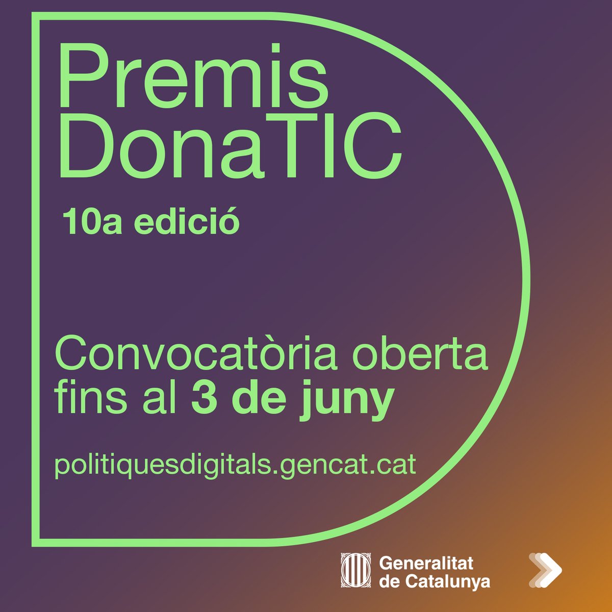 👩🏽‍💻 10a convocatòria dels #PremisDonaTIC 🔝La categoria Estudiant #TIC té 4 subcategories x donar + oportunitats als diferents perfils que hi poden optar: universitàries, d’FP, doctorandes i procedents d’altres àmbits Fins al 3/6 👉 tuit.cat/E92bk #DonaTIC #PlaDonaTIC