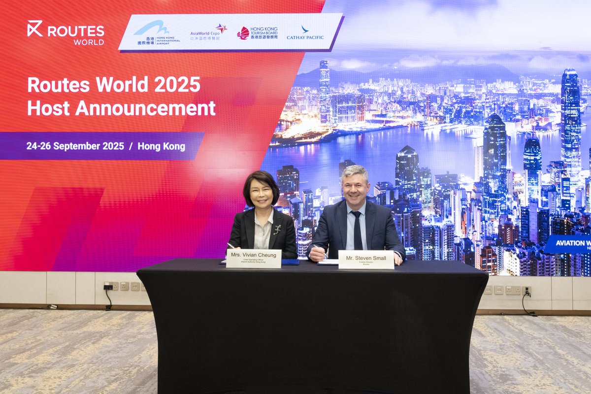 We will be hosting Routes World 2025! Global #aviation industry leaders will attend the annual event in Sep 2025 in Hong Kong to explore the latest developments and opportunities in the city, and pave the way for new air connections with #HKIA. Stay tuned! #RoutesWorld2025