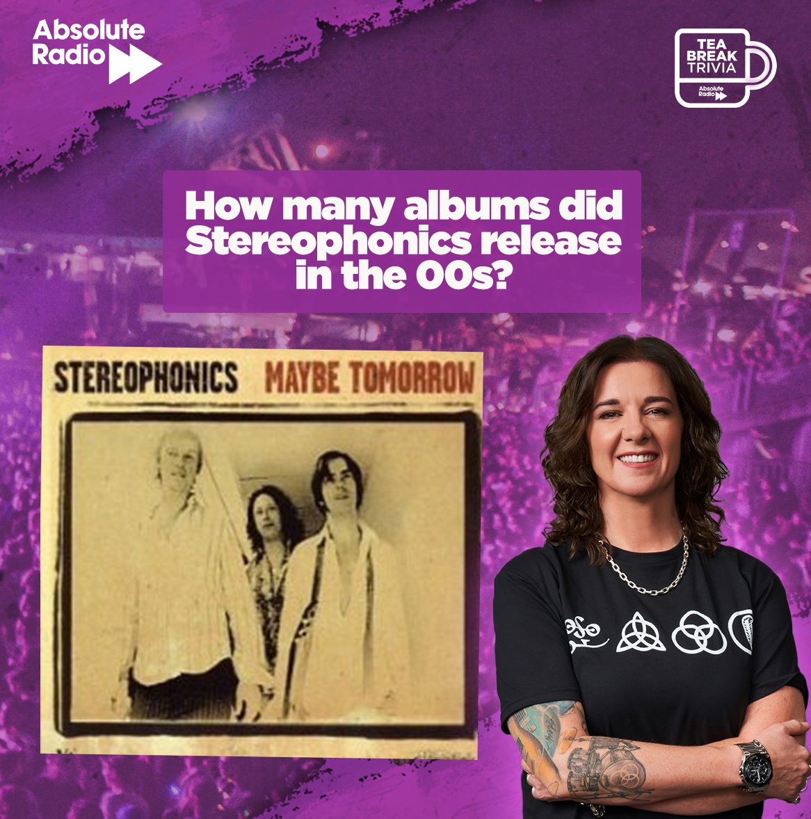 Stick the kettle on and have a think about this morning's #TeaBreakTrivia. How many albums did Stereophonics release in the 00s? @leonagraham