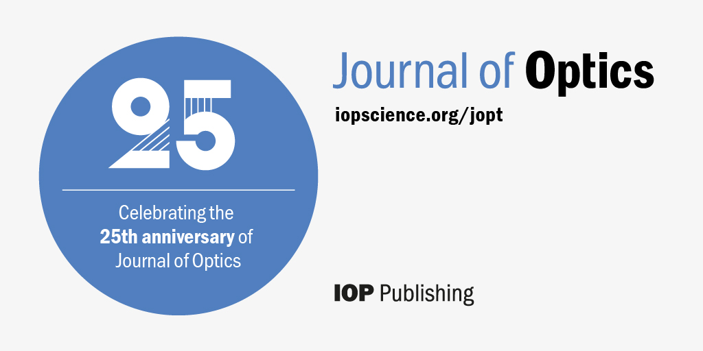 JPhys Photonics (@jphysphotonics) on Twitter photo To mark the International Day of Light, the Journal of Optics is proud to launch its 25-year anniversary celebrations! Watch this space for more news of events including an invitation to recognise outstanding early career researchers in your field ow.ly/4Tbv50RHgcH To mark the International Day of Light, the Journal of Optics is proud to launch its 25-year anniversary celebrations! Watch this space for more news of events including an invitation to recognise outstanding early career researchers in your field ow.ly/4Tbv50RHgcH
