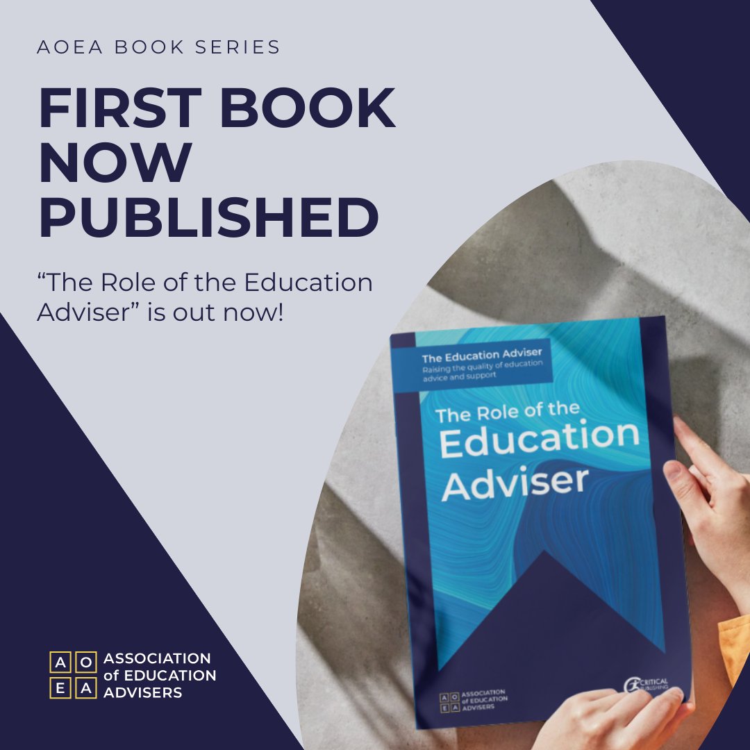 📚 'The Role of the #EducationAdviser ', is out now! 🎉 Perfect for new, experienced and prospective advisers, it covers the foundation knowledge needed for the role. Huge thanks to all our contributors! 🛒 Get your copy now: loom.ly/hOLb1qE #NewBook #AoEA #BookLaunch