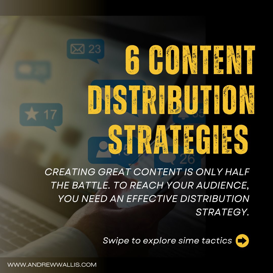 Creating great content is only half the battle.  

To reach your audience, you need an effective distribution strategy.

Let's explore some tactics to ensure your content gets the visibility it deserves...

#ContentStrategy #DistributionTips 📣

Thread 🧵