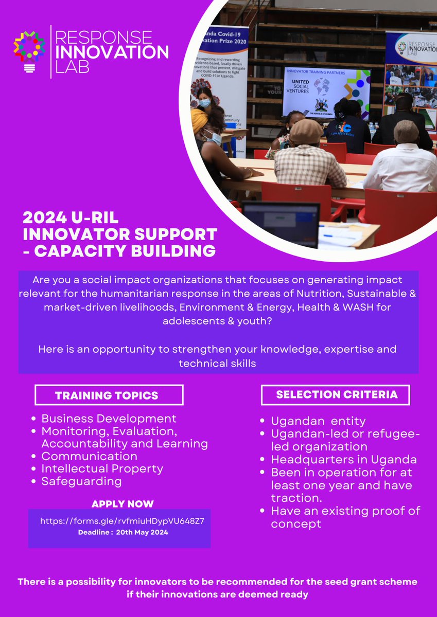 Here is an opportunity to strengthen your expertise and technical skills in:
- Business Development
- Monitoring, Evaluation, Accountability and Learning
- Communication
- Intellectual Property
- Safeguarding
Apply by 20th May 2024 using the link below 
lnkd.in/d-mhMZXa