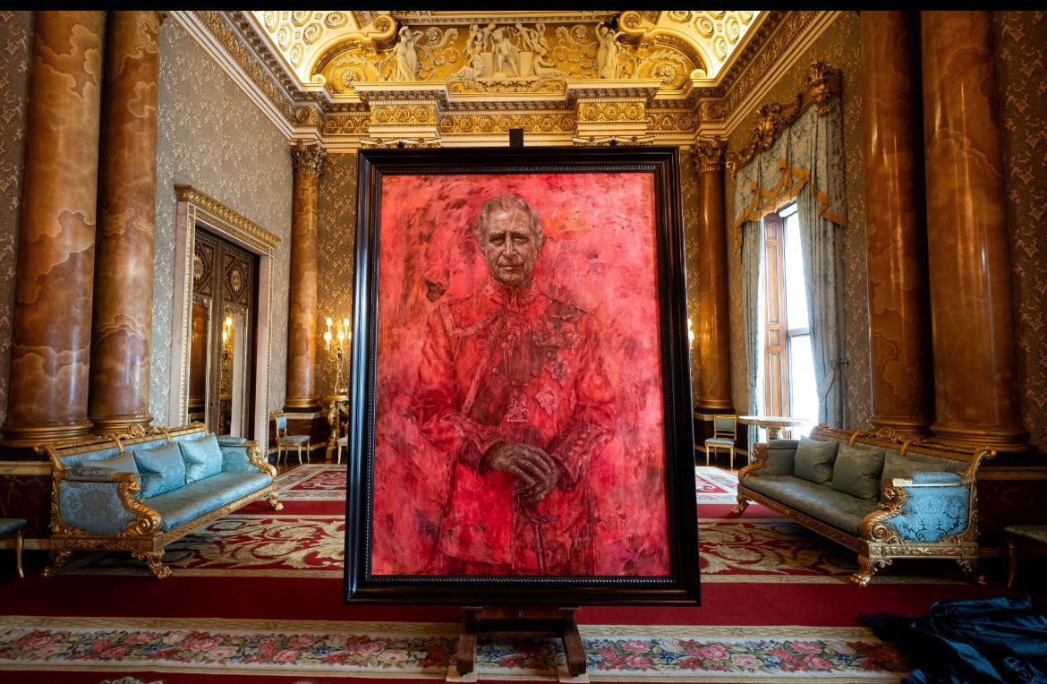 Late to the party but Jonathan Yeo’s portrait of King Charles is daring. The red is striking & the detail clever, a far cry from the usual portraits of the Monarchy. I like it for these reasons. A talking point for sure, that’s the beauty of Art.