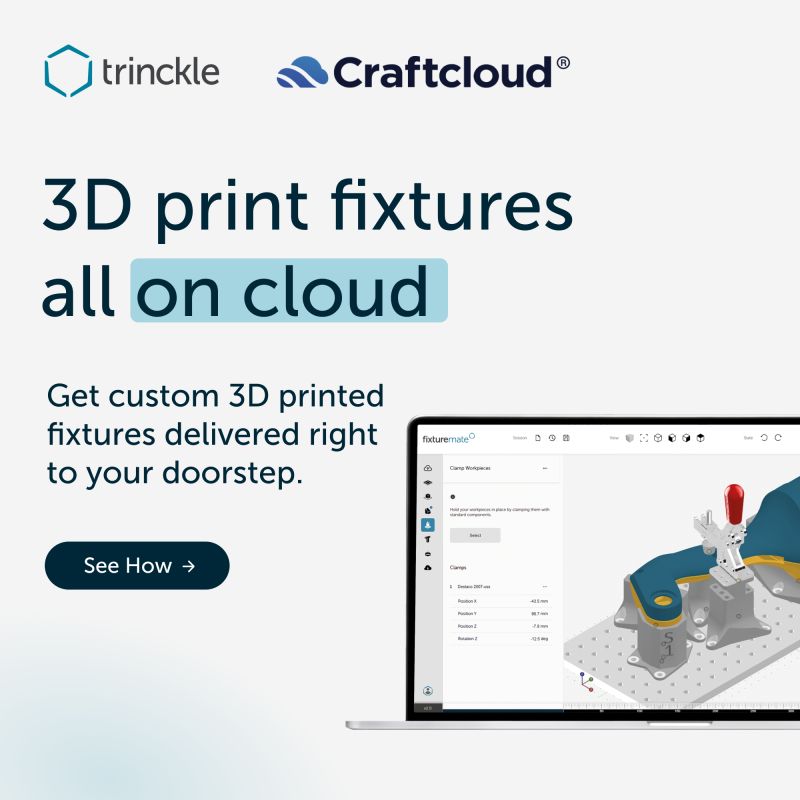trinckle3D's tweet image. Excited to partner with @craftcloud3d for 3D printed fixtures! Design online with our #fixturemate, no CAD expertise needed. Access tons of materials &amp;amp; finishes via Craftcloud&apos;s marketplace. Start without big investment.

Check: trinckle.com/craftcloud

#3DPrinting #Manufacturing