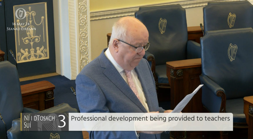#Seanad Commencement Matter 3: Senator Joe O'Reilly @senjoeoreilly – To the Minister for Education: To outline the continuing professional development being provided to teachers bit.ly/2WW5Fwa #SeeForYourself
