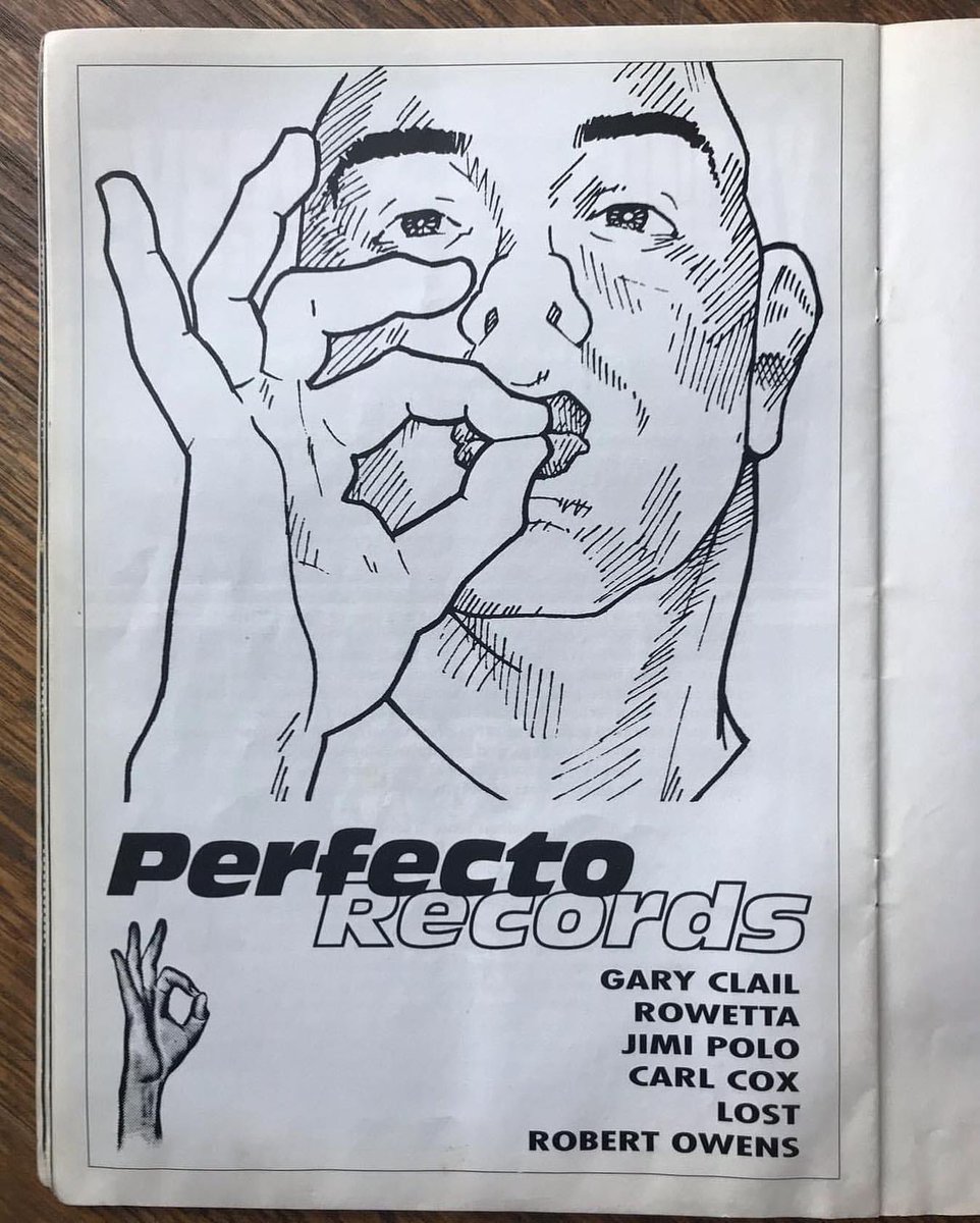 #tbt Advert for @perfectorecords in Boys Own magazine 1992. Gary Clail, Rowetta, Jimi Polo, Carl Cox, Lost, Robert Owens. Thanks to @anthonyteasdale