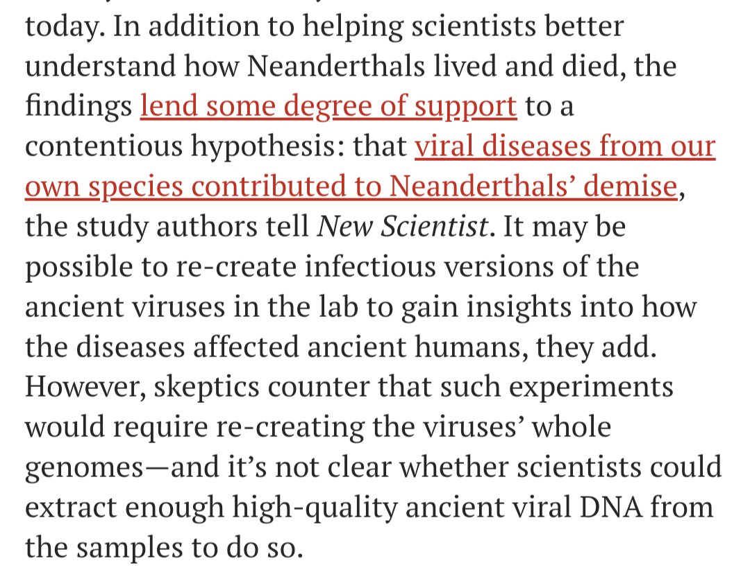 Research keeps revealing how profoundly unhealthy Neanderthals were prior to their extinction - extensive bone injuries, chronic gut pathogens, dental abscesses, predisposition to ear infections and now apparently riddled with viruses.