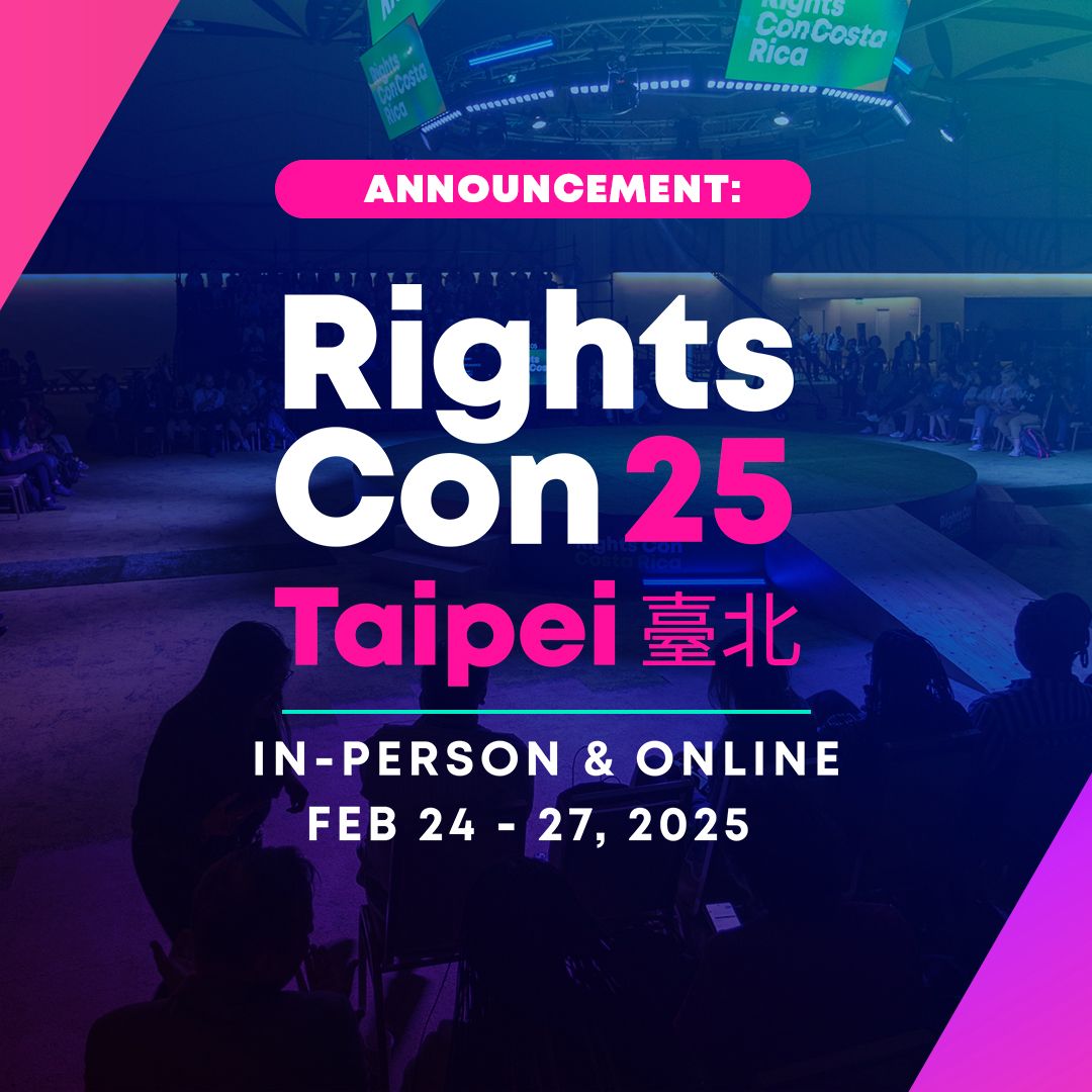 Today, we're sharing an important update about the location of #RightsCon 2025: the 13th edition of our Summit Series will now take place in Taipei, Taiwan, and online, from February 24-27, 2025.