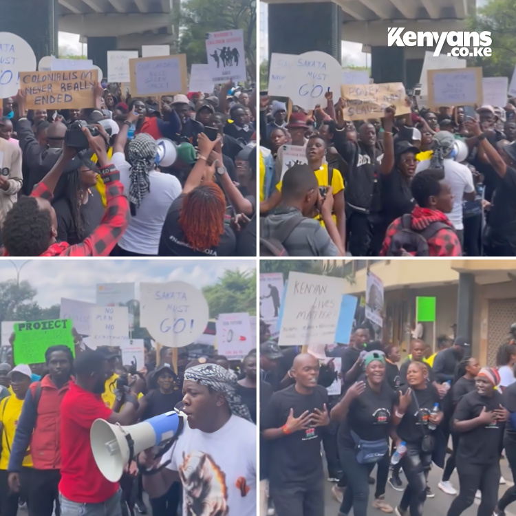 Section of residents hold demos in the CBD in protest of illegal construction in Nairobi