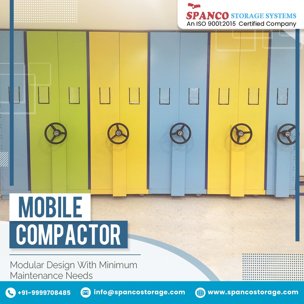 A mobile compactor consists of shelving units mounted on movable carriages or tracks. The shelving units are designed to slide or move horizontally along the tracks, allowing them to be compacted together when not in use.

#StorageSolutions #mobilecompactor #spacesaving