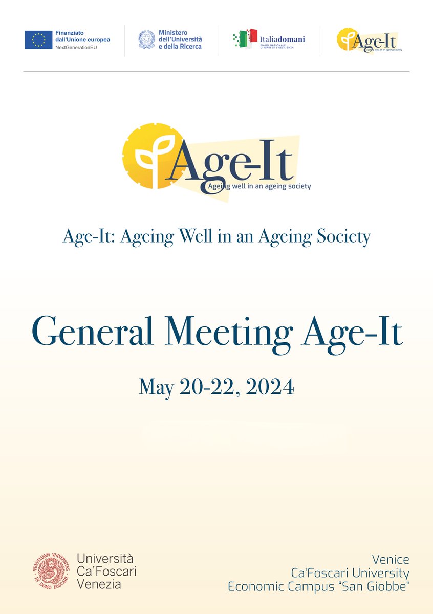 📌At the @Pe8Age_It General Meeting @CaFoscari, our Martina Celidoni, Guglielmo Weber & @NHandastya will present on May 21 their latest research on 'Cancer screening programs in Europe: Evidence from SHARE data'. Info & full programme: ageit.eu/wp/convegno-ve… #healthcare