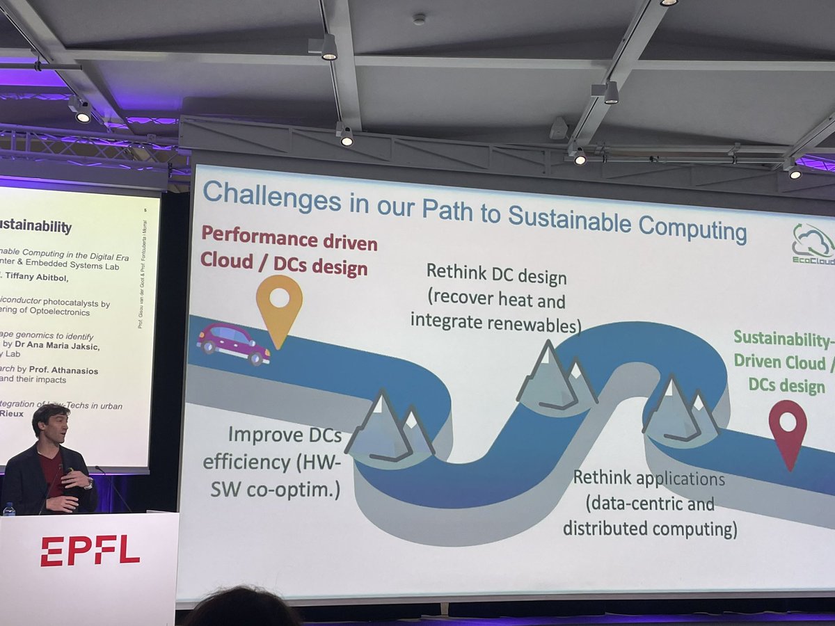 @SISeneviratne @ETH_en @IPCC_CH @EPFLdurable @epflcdm @E4S_Center @scnatCH In Session II, we start with Prof David Atienza @David__Atienza from @EPFLEngineering and @epflecocloud and the ongoing research to move from performance to sustainability-driven cloud and data centers design. 
#EPFLsustainabilitysymposium
@EPFLdurable