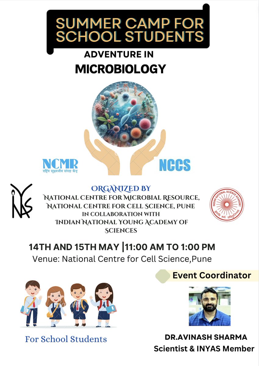 Talk about a summer well spent! School #students enthusiastically donned the garb of #scientists for 2 days & embarked on an adventure to discover the intriguing world of #microbes. Dr. Avinash Sharma & team at @NCMR_Pune of @DBT_NCCS_Pune held this #SummerCamp with @INYAS_INSA