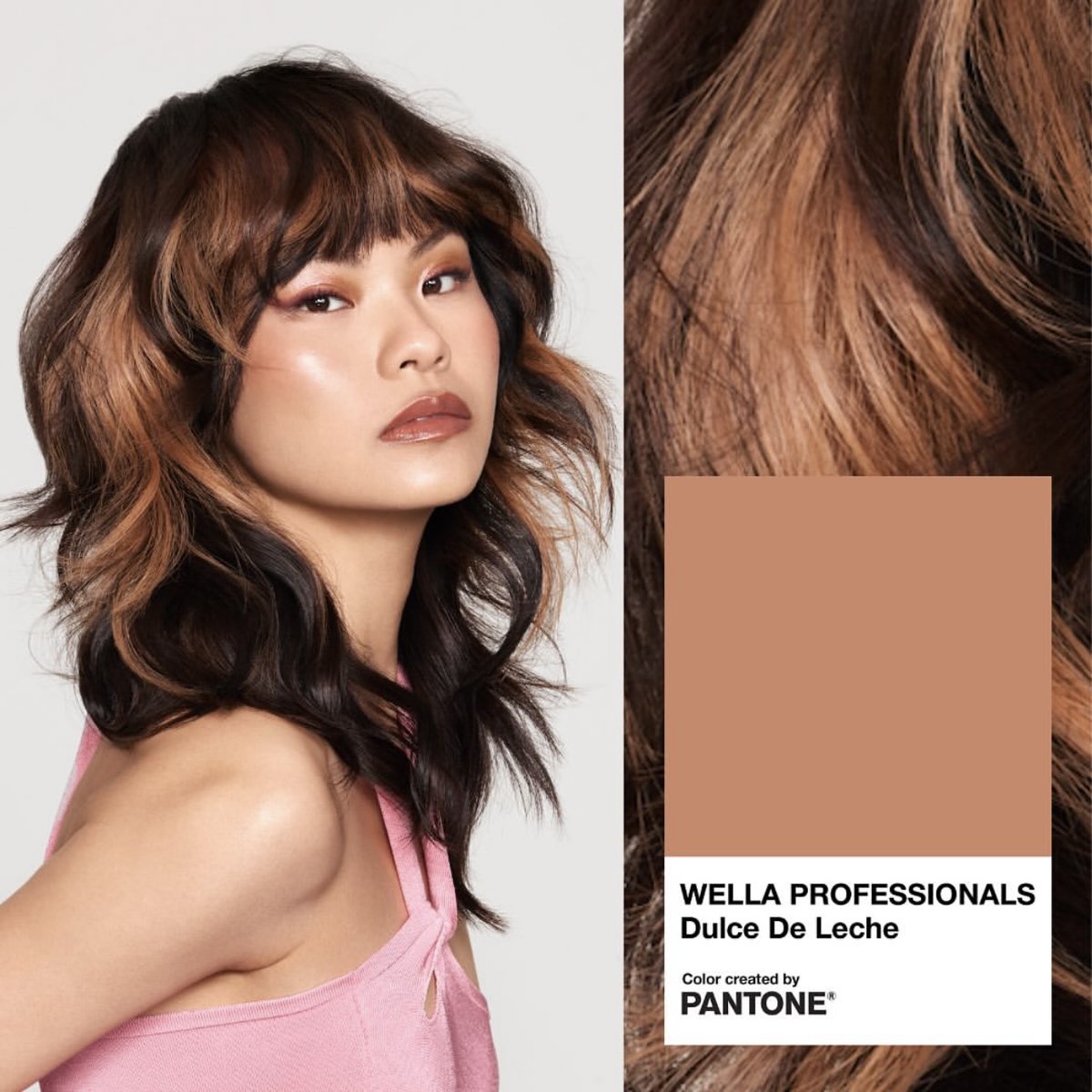 New colour inspiration from Wella Professionals and Pantone: Dulce De Leche (Caramel) a beautiful rich tone that blends perfectly with darker shades and woven through medium blondes to add a sense of depth. #NewColour #NewTrend