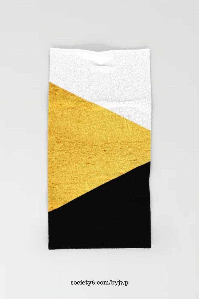 Give your bathroom the pop of design it needs with our super soft, absorbent Society6 hand and bath towel with a black and gold geometric design by ARTbyJWP: society6.com/product/gold--… #society6 #Towels #BathroomDecor