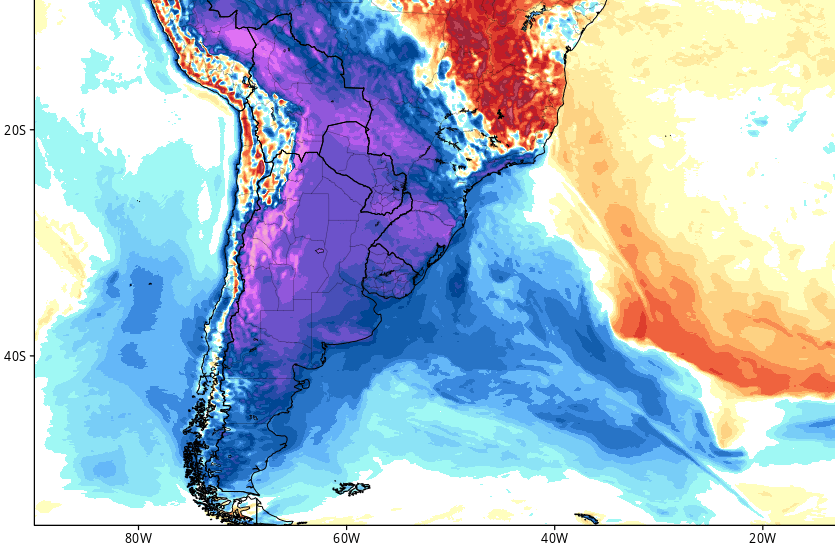 Chile is freezing. “Since 1950 ... we have not had such an intense cold spell in May,” said Raul Cordero, Climatologist at the University of Santiago, '... a succession of 8-days with temperatures well-below typical values ... the longest cold spell ever recorded.' More to come: