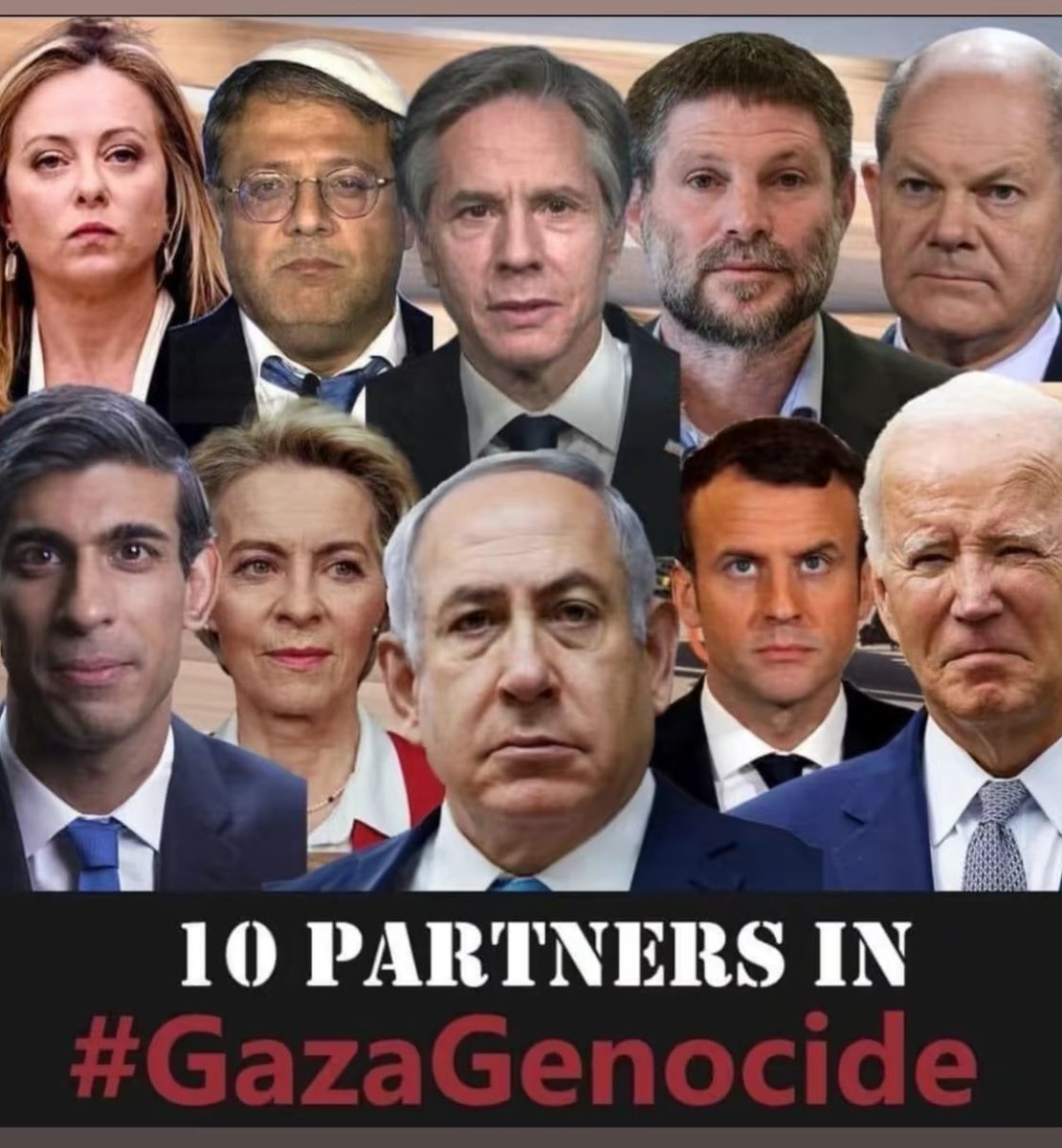 #stopGazaGenocides
War criminals partners in #Gazagenocides