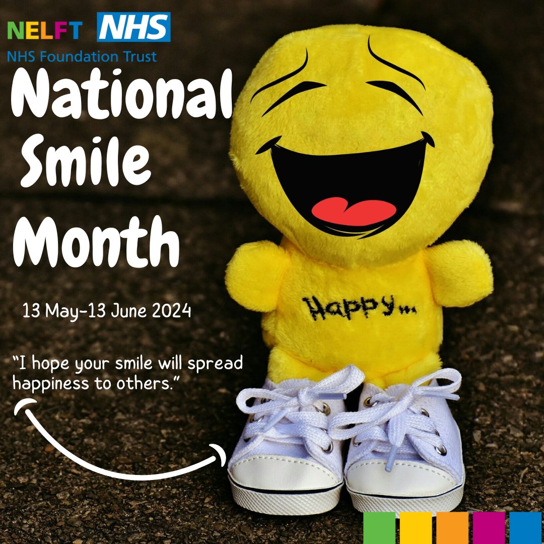 Did you know that smiling can boost your mood and reduce stress? Let's celebrate National Smile Month by spreading smiles and kindness!#NationalSmileMonth #Smile @NELFT