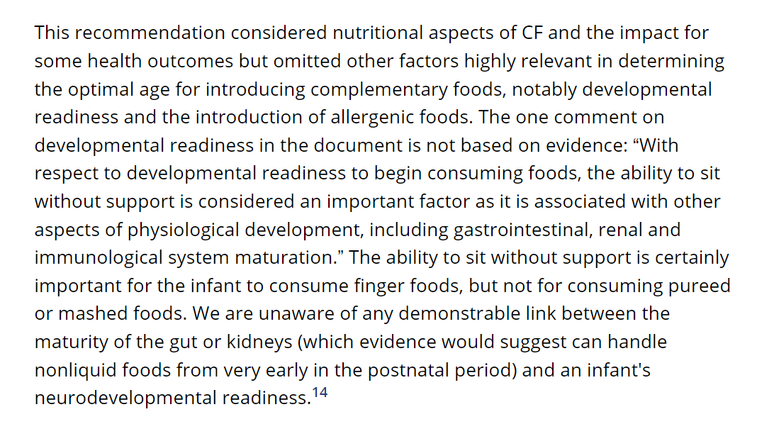ISDI_org's tweet photo. They said the recommendation to introduce #ComplementaryFoods at 6 months omitted highly relevant factors, including the optimal age for introducing allergenic foods, and the comment on developmental readiness "is not based on evidence".

(4/5) https://t.co/2314wLKETu