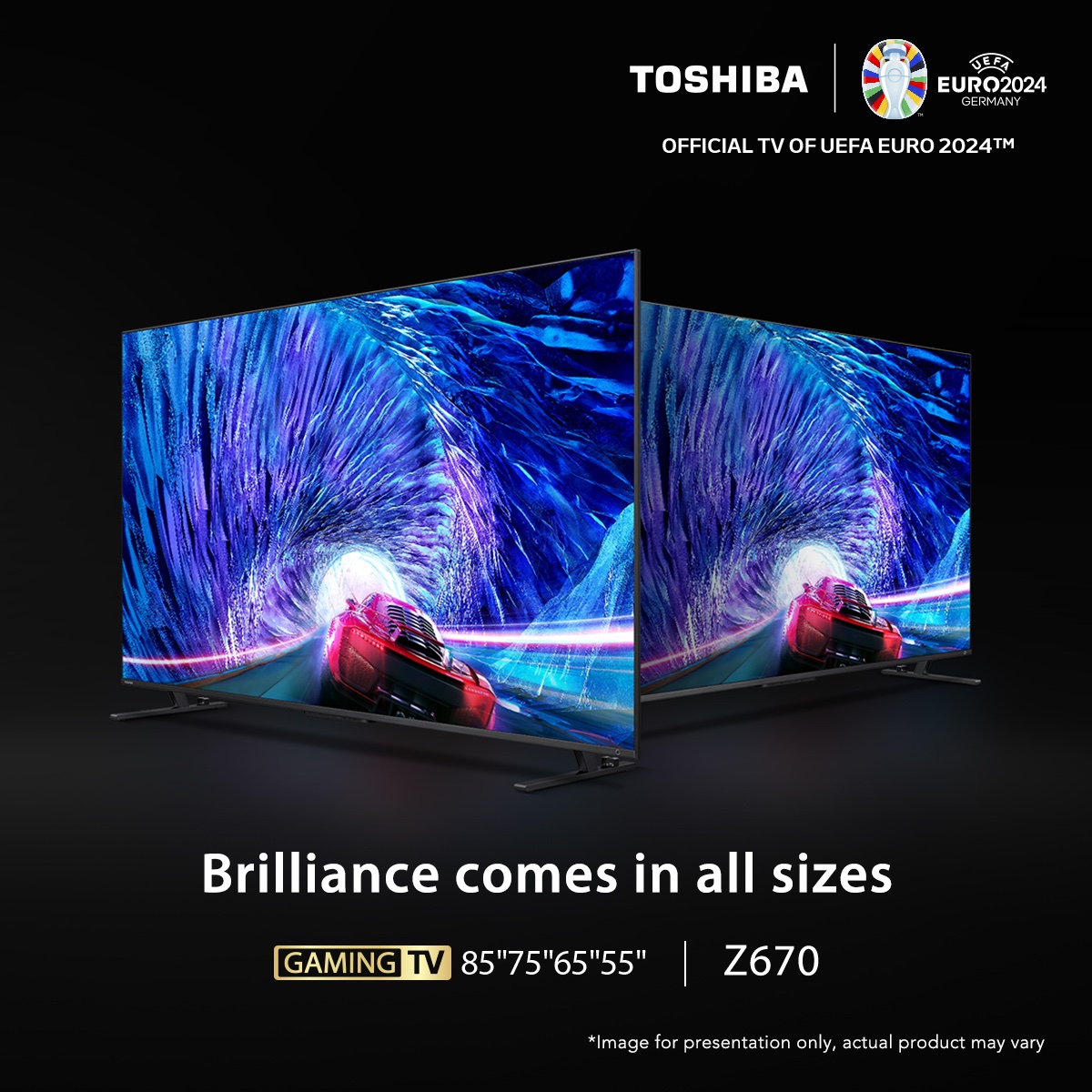 Experience immersive vision in all sizes with #ToshibaTV Z670. Choose from 85”, 75”, 65”, and 55” options to bring brilliance into your home. Which size fits your space best? Comment below and follow for home entertainment solutions. #BeRealCraftsmanship