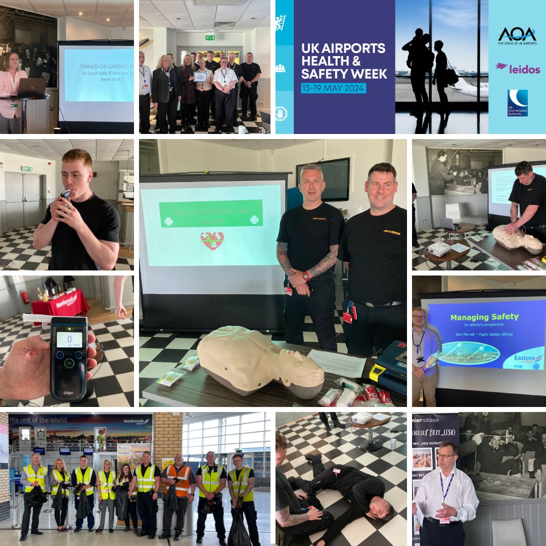 UK Airports Health & Safety Week 13 - 19 May 2024
Save Tomorrow With Safety Today!
 
Covering a host of health & safety topics throughout the week. Thank you to everyone (internally & externally) for your time & effort.
#workingatheight #safeairsideenvironment #PPE