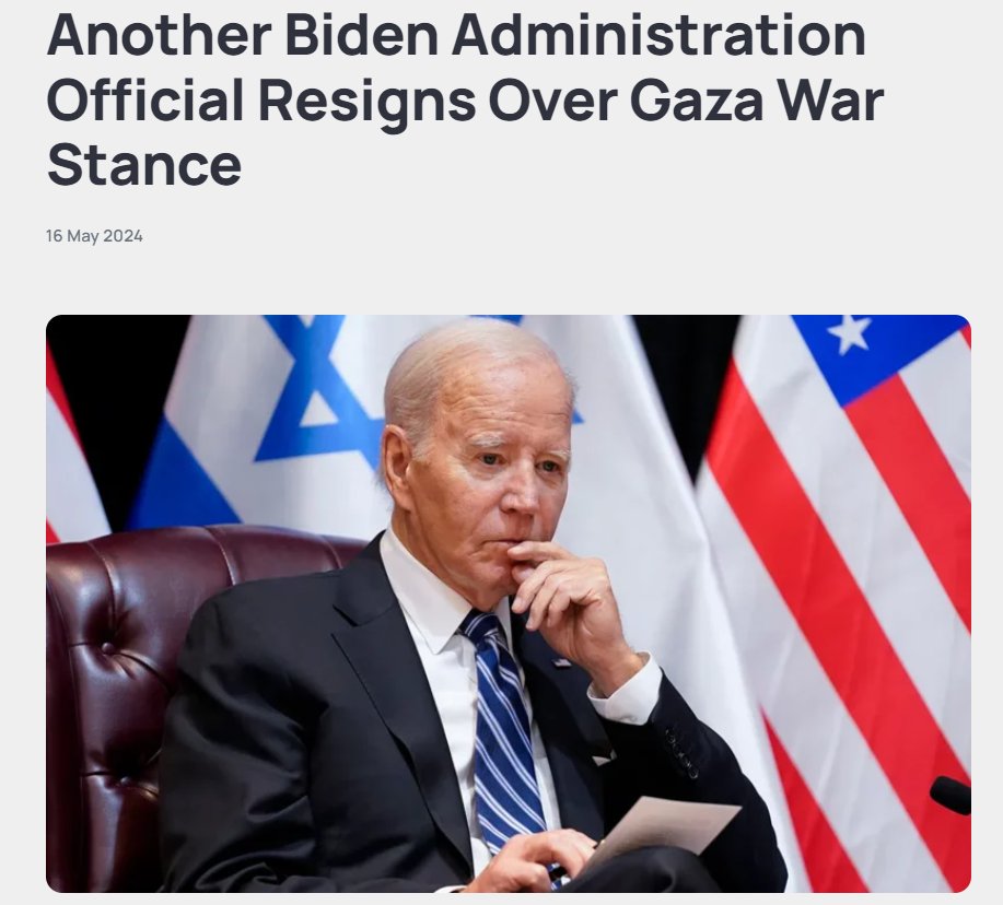 🇺🇸Another Biden Administration Official Resigns Over Gaza War Stance attentivemedia.pl/2024/05/16/pol… #Biden #USA #Gaza #war