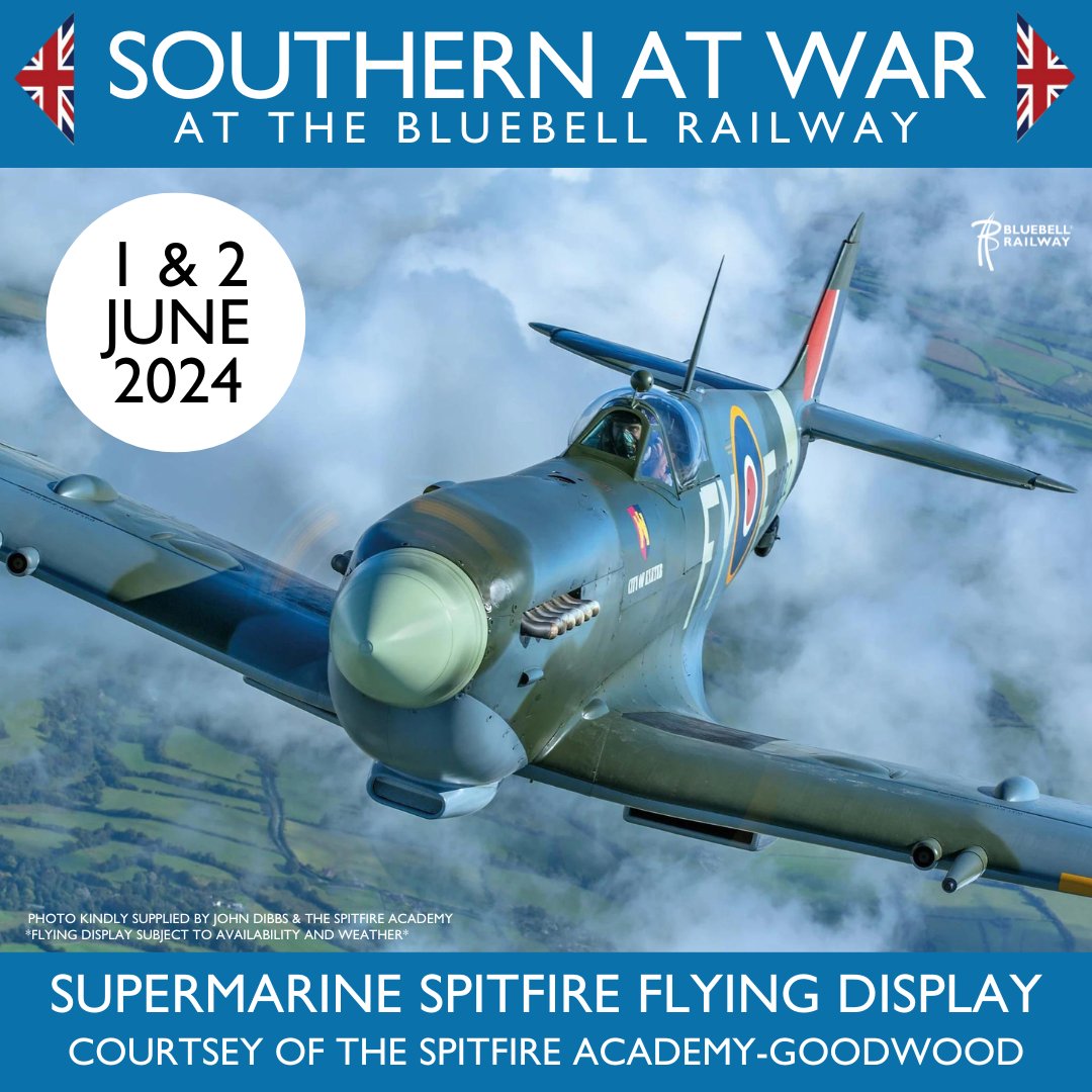 **STOP PRESS**

With a huge thank you to The Spitfire Academy at Goodwood, a flying display with a Supermarine Spitfire will take place at Horsted Keynes on both Saturday 1st and Sunday 2nd of Southern At War.

Photo kindly supplied by John Dibbs & The Spitfire Academy.