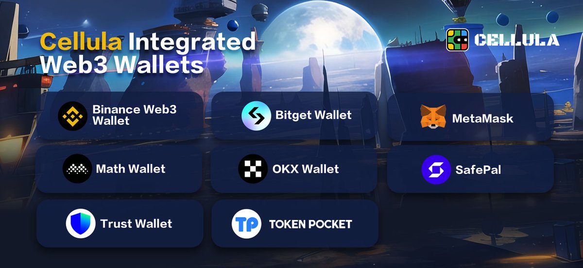 🚀Exciting news! We've partnered with top Web3 wallets for seamless login! Now you can play Cellula using @Web3WithBinance, @BitgetWallet, @MetaMask, @MathWallet, @okxweb3, @iSafePal, @TrustWallet, and @TokenPocket_TP Reply with your favorite Web3 wallets for us to integrate!