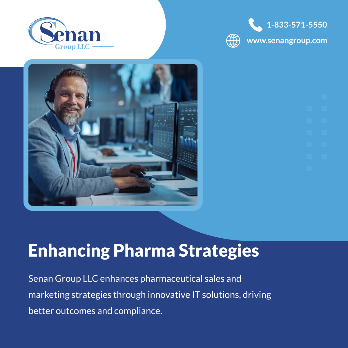 Revolutionize your pharmaceutical sales and marketing with IT solutions from Senan Group LLC. Our innovative approaches lead to enhanced outcomes and compliance. Reach out to us for transformational IT consulting in Bridgewater.

#BridgewaterNJ #ITConsulting #PharmaSales