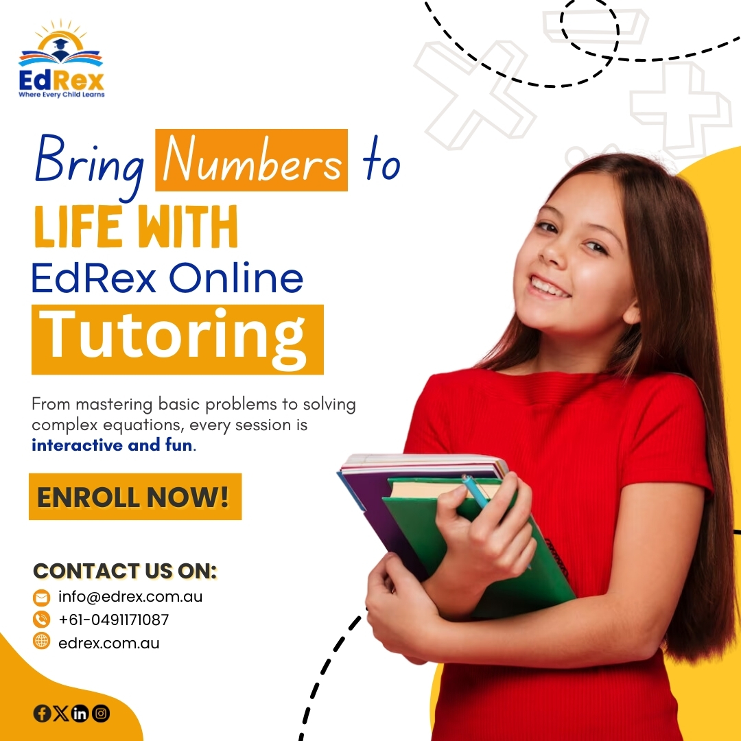 Turn your kids Math’s struggle into success with EdRex Online Tutoring! 📚🎯
Email: info@edrex.com.au

#edrexlearning #australiancurriclum #term2 #AustralianEducation #onlinetutoring #learning #numeracy