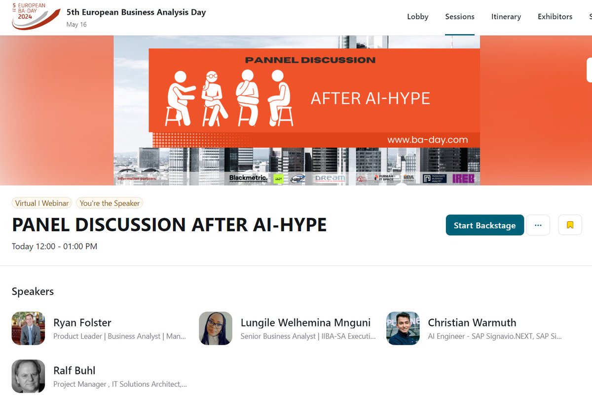 I am at #BADay2024 today where I am joining a panel discussion on AI! I am looking forward to it <a href="/masVenta_eu/">Rainer Wendt</a>