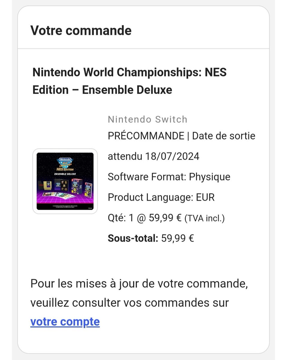 Strygea's tweet image. Enfin j&apos;ai pu preco l&apos;édition Deluxe #NintendoWorldChampionship !
Apparemment les preco sont ouvertes à tous sur le site de Nintendo (ou l&apos;app My Nintendo store)
#Nintendo #Precommande #NWC #Switch