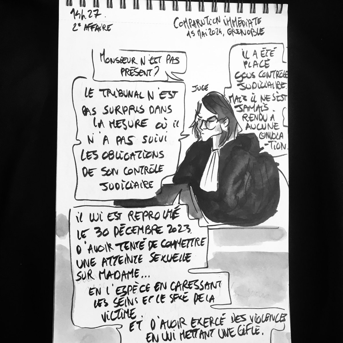 « Je suis un farouche défenseur du consentement mais… » Un procès correctionnel particulièrement choquant au #tribunal de #Grenoble ce mercredi 15 mai, dans le cadre d’un jugement pour des faits de v*olences se*uelles. ⬇️ procès à suivre (1/11)