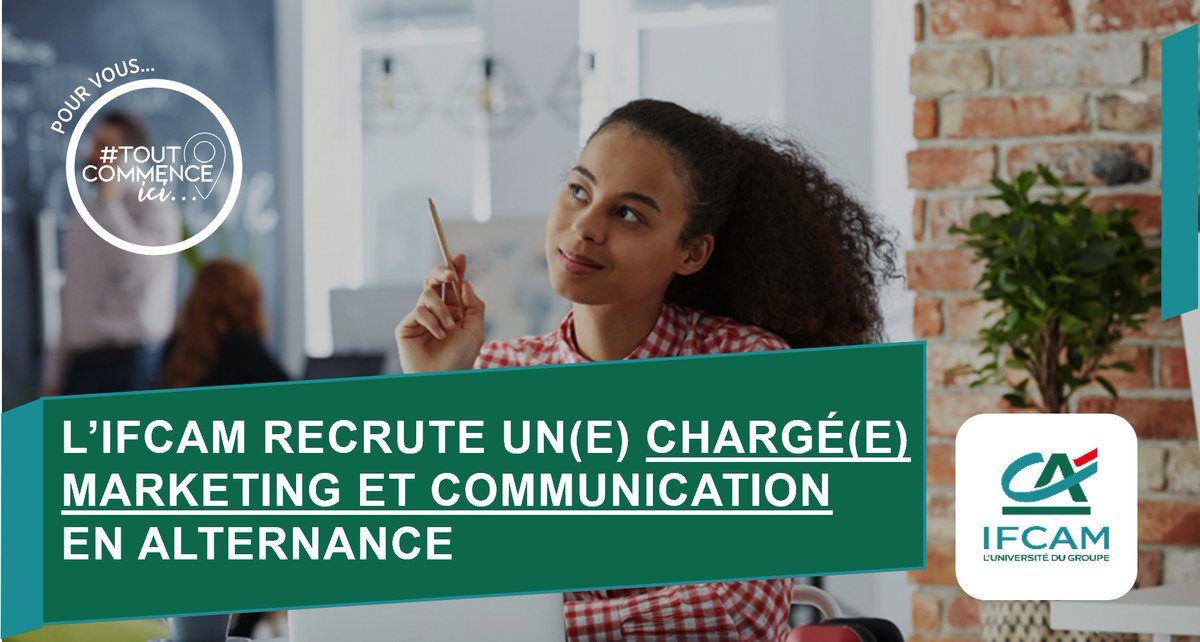 [L’IFCAM #recrute] Nous recrutons un(e) chargé(e) #maketing et #communication en #alternance. Vous faites preuve de créativité, souhaitez développer de nouveaux supports de communication et analyser leurs impacts ?
Consultez notre offre : ca-recrute.fr/nos-offres-ts/…