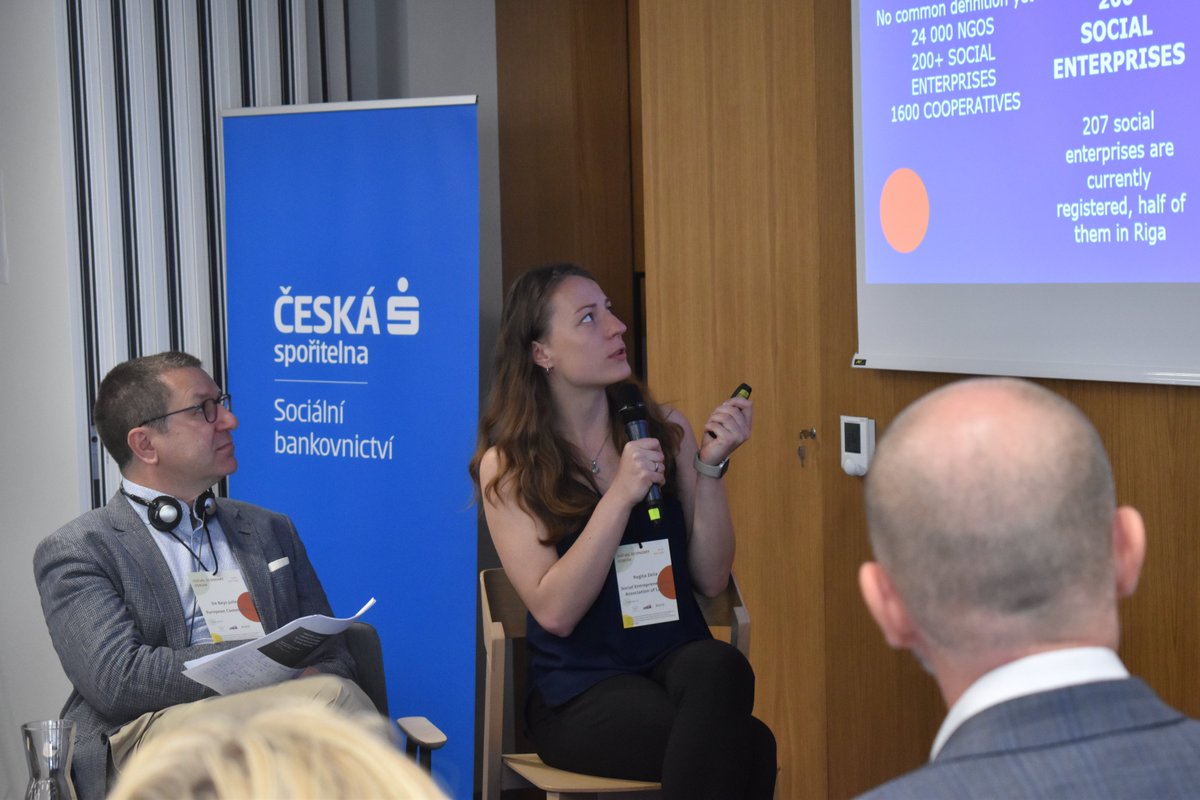 🤝“We really see ourselves as ecosystem builders, working with different sides and thinking how we can help social enterprises.” 🇱🇻 Regita Zeila from @Soc_uznemeji brought to the Prague #SEForum insights and contributions on how social entrepreneurship is growing in Latvia.