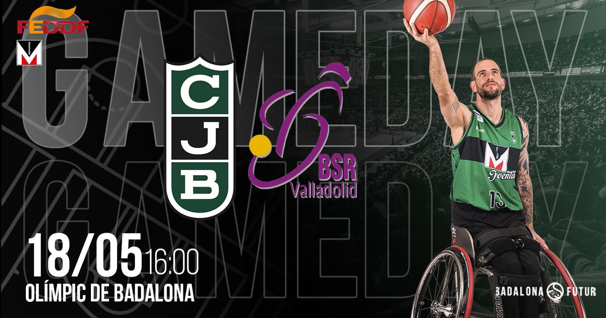 🏀 DIA DE PARTIT 🏆 J22 Trofeo @Fundacion_ONCE @BsrEspana ⏰ 16:00h, Olímpic (Entrada lliure) 🆚 @valladolidbsr 💻 tupuedestv.com 🟢⚫️ Força Penya! #BadalonaÉsFutur