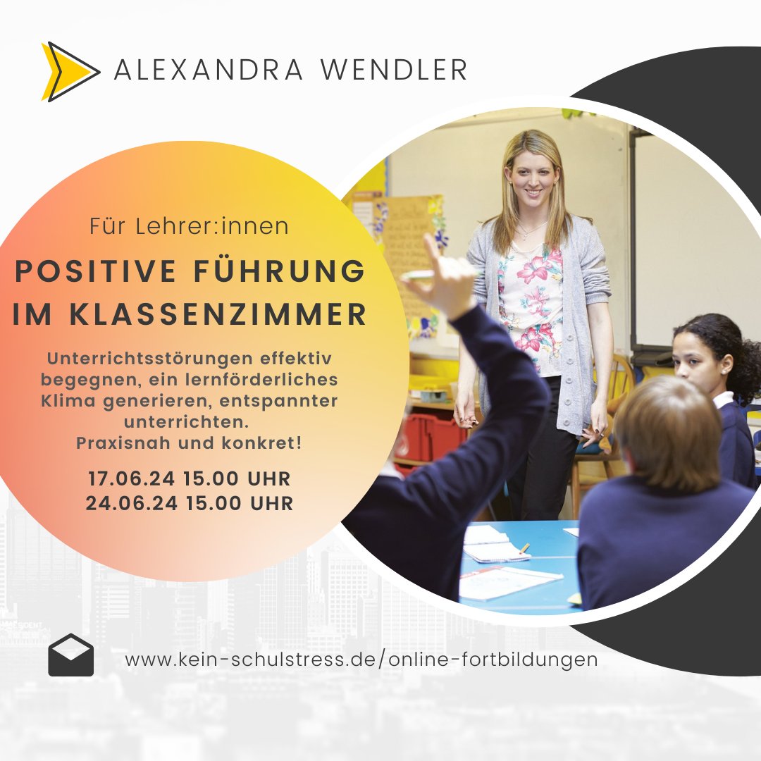 #twlz Neue Online-Fobi-Termine:

Wer sich für folgende Fragen interessiert, ist hier richtig:
➡️ Wie erreiche ich einen Zustand "natürlicher Autorität", ohne auf Bestrafung o.ä. zurückzugreifen?
➡️ Wie gehe ich mit SuS um, die regelmäßig meinen Unterricht sprengen?